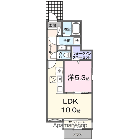 グランドムールⅠ(1LDK/1階)の間取り写真