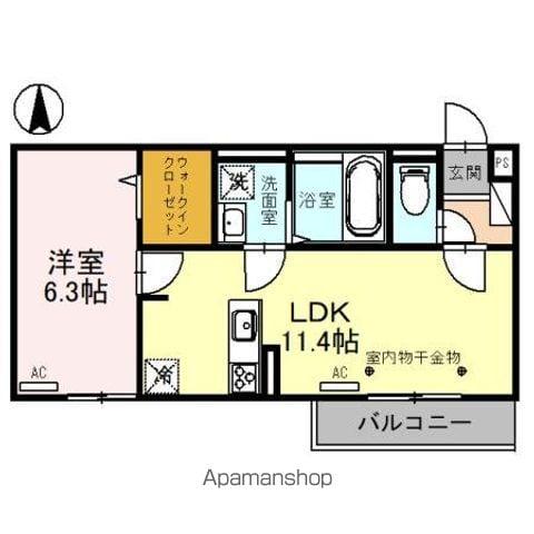 メゾンドシャラ(1LDK/3階)の間取り写真