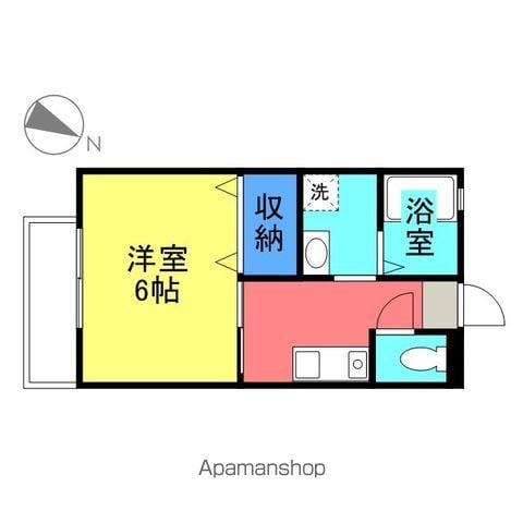 イーストハウス(1K/2階)の間取り写真