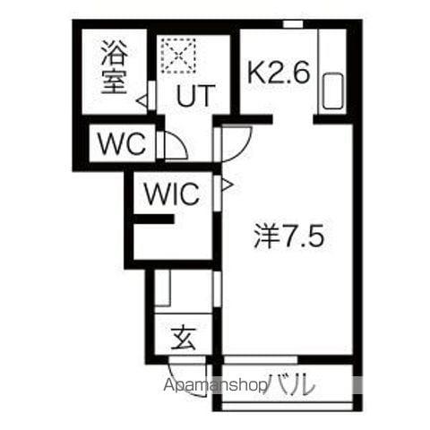 クレスト桜町(1K/1階)の間取り写真