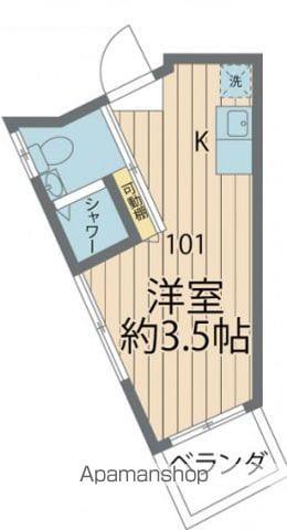 ポルシェ三鷹(ワンルーム/1階)の間取り写真