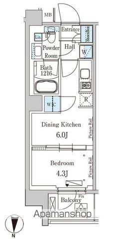 パークアクシス吾妻橋(1DK/3階)の間取り写真