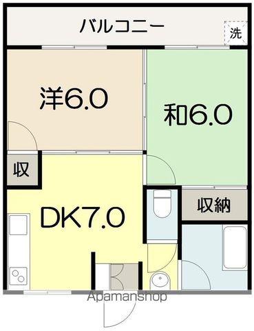 カリーハイム(2DK/4階)の間取り写真