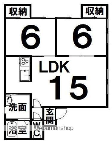 グリーンパークヒルズ(2LDK/1階)の間取り写真