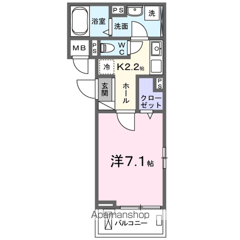 フォルトゥーナ(1K/3階)の間取り写真