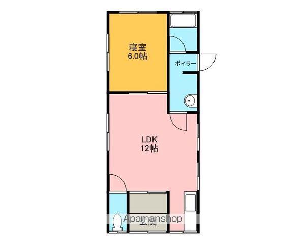 羽越本線 羽後本荘駅 バス乗車時間:15分 一番堰バス停で下車 徒歩10分 1階建 築36年(1LDK/1階)の間取り写真