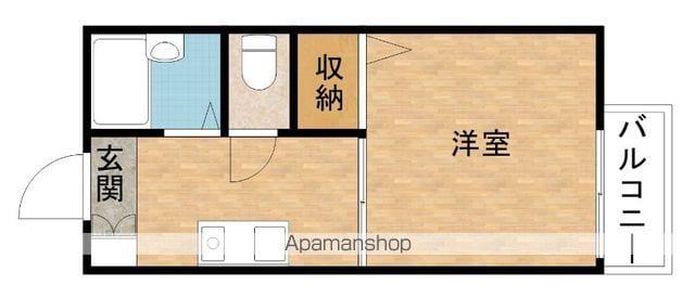 ピースフル(1K/2階)の間取り写真