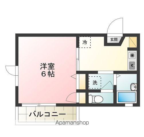 ベルテンポ(1K/2階)の間取り写真