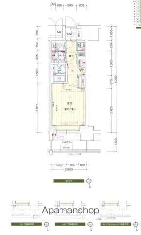 プレサンス金山デュアル(1K/9階)の間取り写真