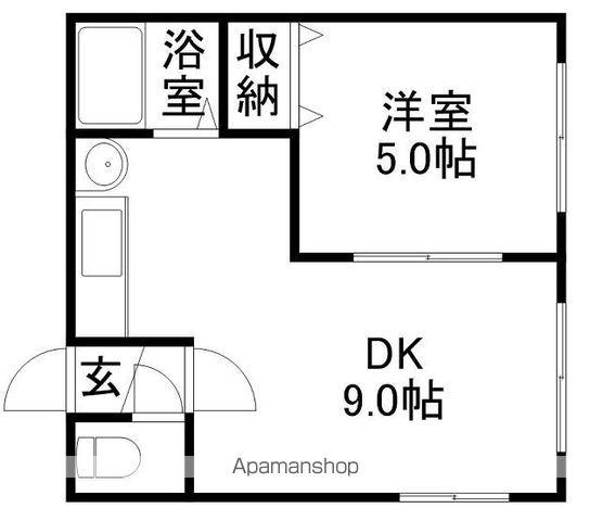 エルドノール平岸(1DK/2階)の間取り写真