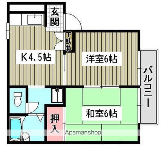 ナイティ池尻(2K/1階)の間取り写真
