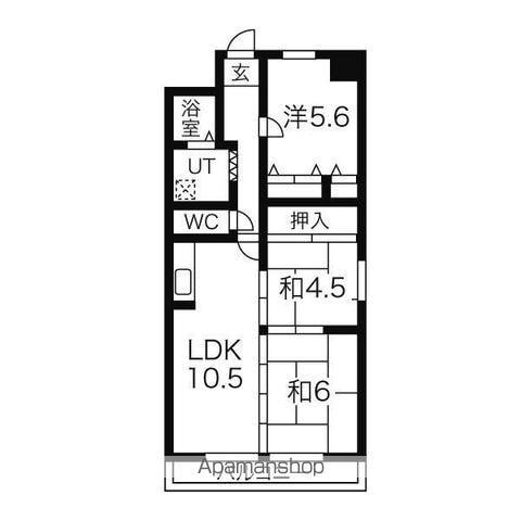 グレイス平島(3LDK/1階)の間取り写真