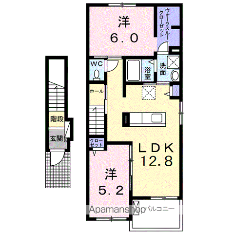 エアリーガーデンⅠ(2LDK/2階)の間取り写真