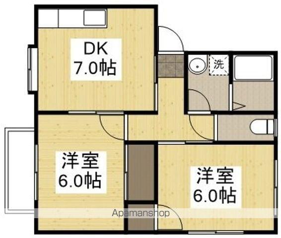 サンライフヒラタⅠ(2DK/2階)の間取り写真