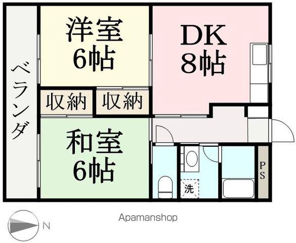 レジデンス山口(2DK/2階)の間取り写真