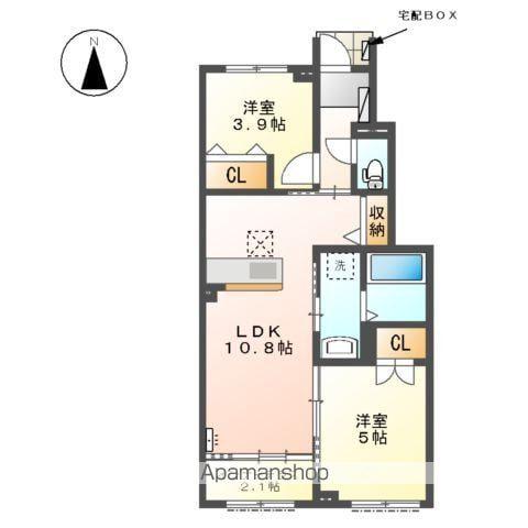 ペルル・ビラージュ(2LDK/1階)の間取り写真