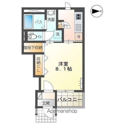 ルリアンⅡ(1K/1階)の間取り写真