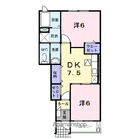 ステージ芦田川A(2DK/1階)の間取り写真