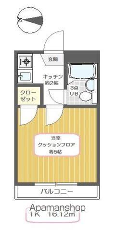 フローラルタウンⅡ(1K/2階)の間取り写真