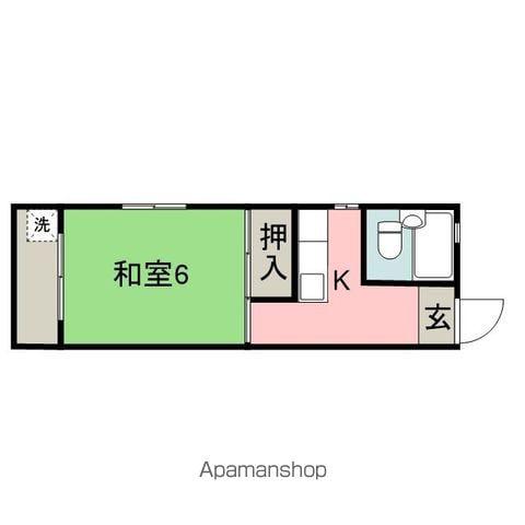 メゾン学園(1K/1階)の間取り写真