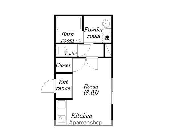 プロムナード(ワンルーム/2階)の間取り写真
