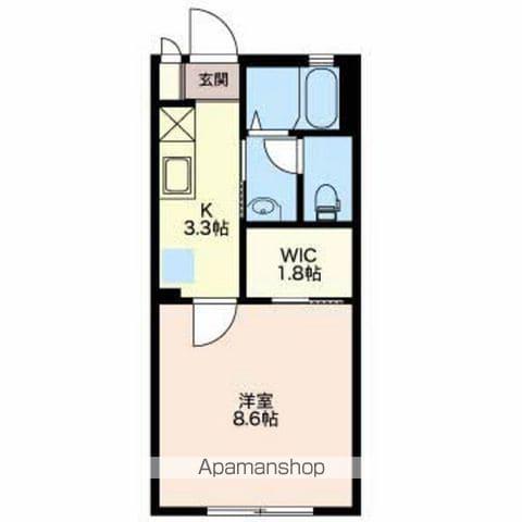 シティクレストⅡ(1K/1階)の間取り写真