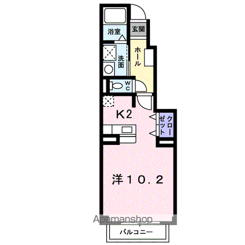 リュエル・ウエスト(1K/1階)の間取り写真