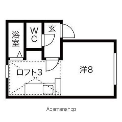 AMS本通A(1K/3階)の間取り写真
