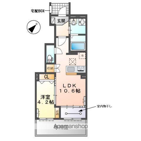 シャルール(1LDK/1階)の間取り写真