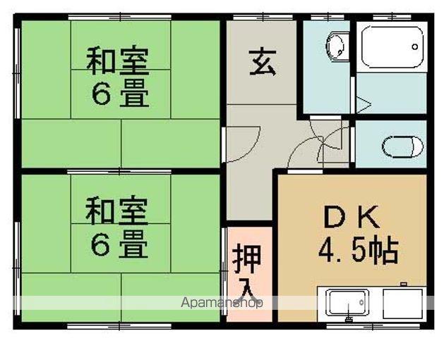 予讃線 伊予富田駅 徒歩28分 1階建 築46年(2DK)の間取り写真