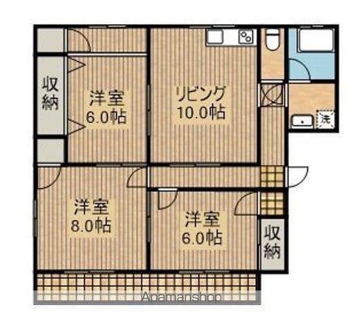 ヴァンベール大塚(3DK/1階)の間取り写真
