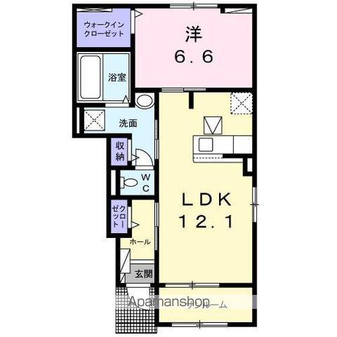 ルーラルハウス東山崎C(1LDK/1階)の間取り写真