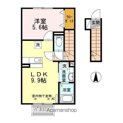 クレディ(1LDK/2階)の間取り写真