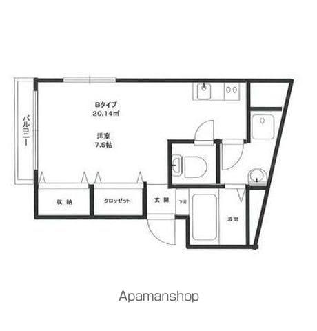 クレシア本牧(ワンルーム/2階)の間取り写真