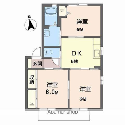 グランシードK Ⅱ棟(3DK/1階)の間取り写真