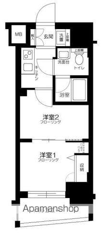 CORES勝どき(1LDK/2階)の間取り写真