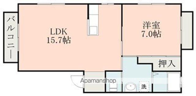 すみれハイツ(1LDK/2階)の間取り写真
