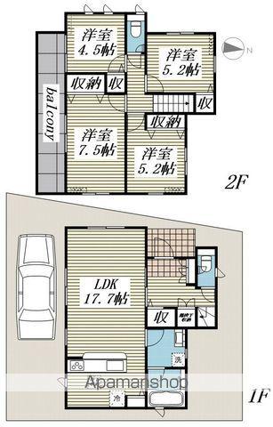 東武鉄道東上線 鶴瀬駅 徒歩11分 2階建 築9年(4LDK)の間取り写真