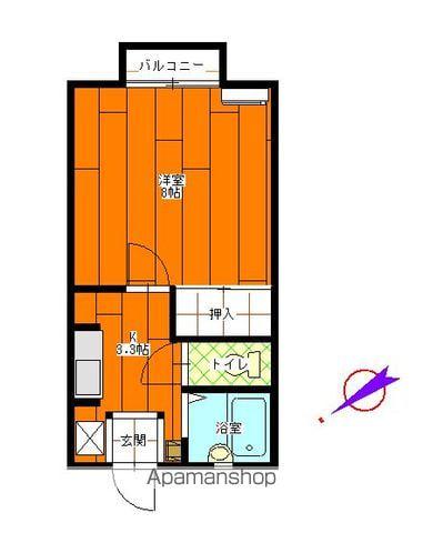 コートM(1K/1階)の間取り写真