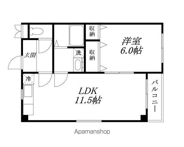 ビアンローゼ(1LDK/2階)の間取り写真