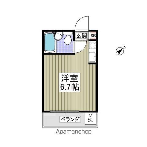 ヴィラ山王台(ワンルーム/1階)の間取り写真