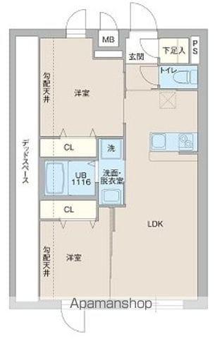 プロスタイルウェルス東武練馬(2LDK/4階)の間取り写真