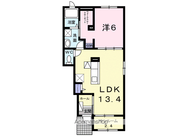 トラスト Ⅰ(1LDK/1階)の間取り写真