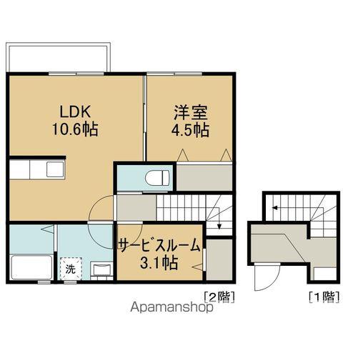 いわて銀河鉄道 厨川駅 徒歩29分 2階建 築9年(1LDK/2階)の間取り写真