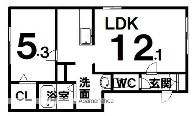 ヴェルジェ(1LDK/1階)の間取り写真