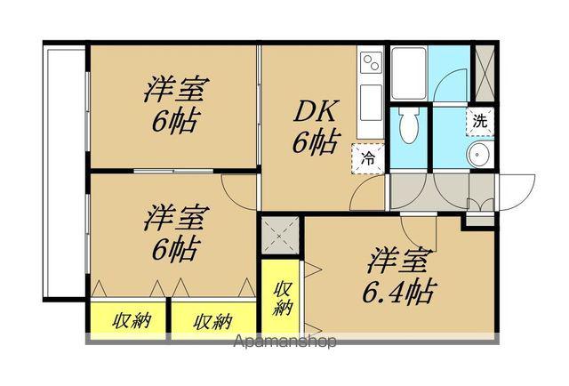 エフィーセントI(3DK/3階)の間取り写真