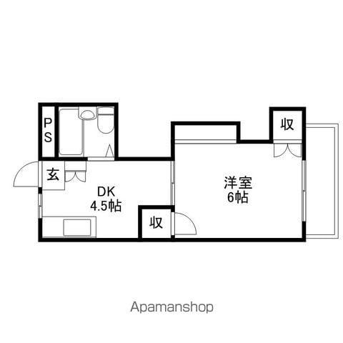 木村ビル(1DK/2階)の間取り写真