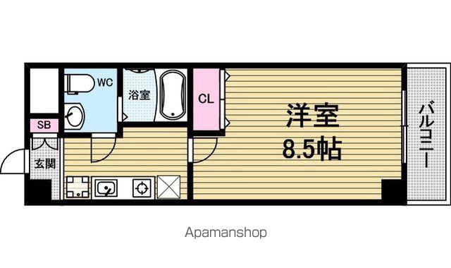 アーデン和泉町(1K/6階)の間取り写真