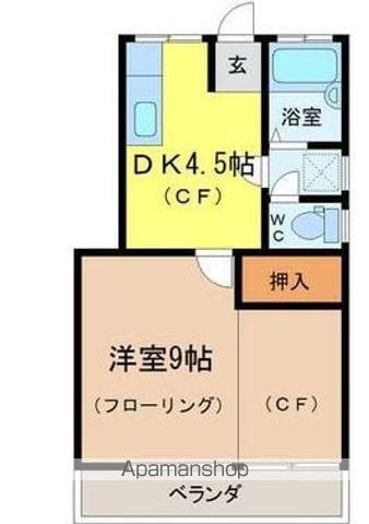 東浜ビル(1DK/3階)の間取り写真
