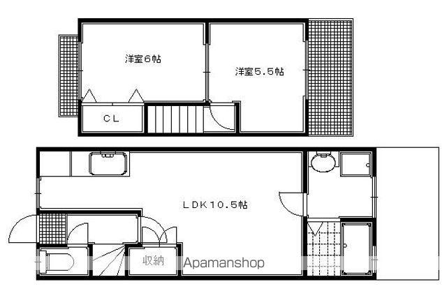 松ヶ崎井出ヶ海道町貸家(2LDK)の間取り写真